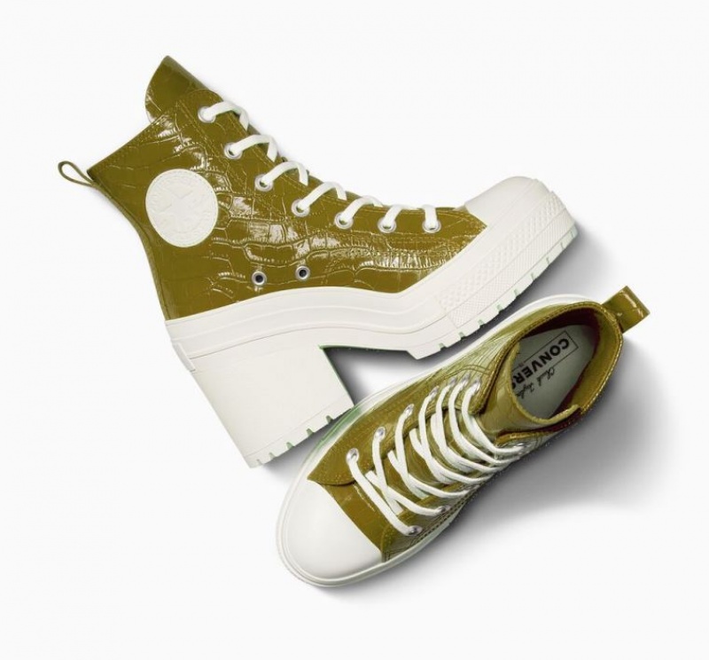 Női Converse Chuck 70 De Luxe Heel Embossed Magasszárú Tornacipő Olivazöld | HUNGARY NZQ0GA