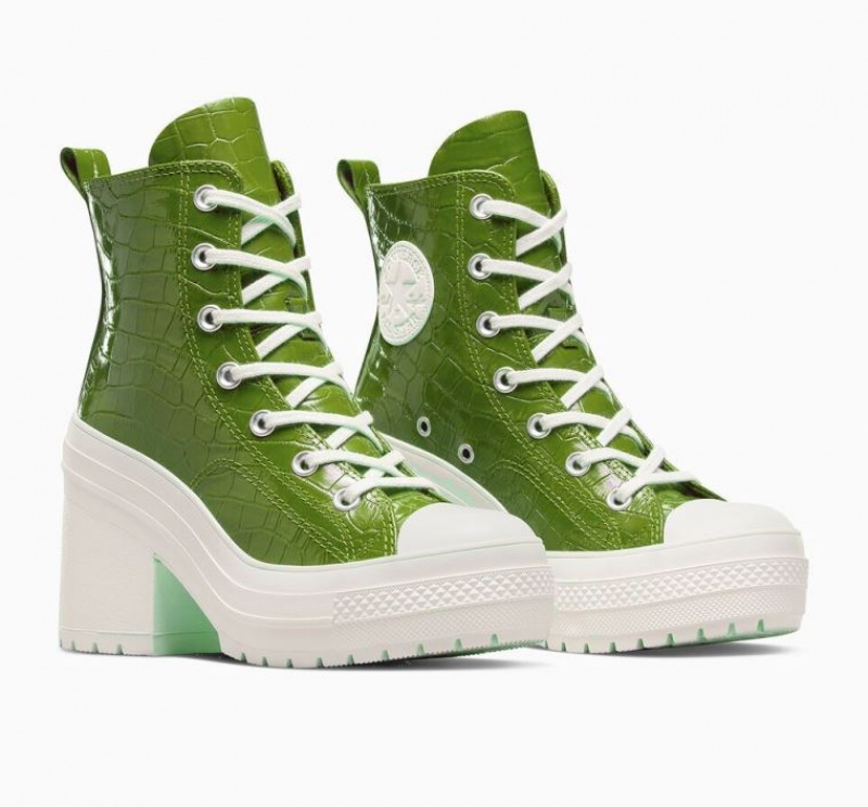 Női Converse Chuck 70 De Luxe Heel Embossed Magasszárú Tornacipő Zöld | HUNGARY AMT4NI