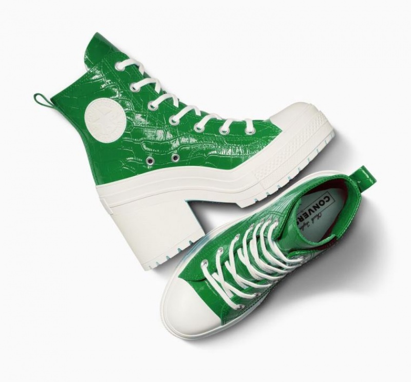 Női Converse Chuck 70 De Luxe Heel Embossed Magasszárú Tornacipő Zöld | HUNGARY DJL4CI