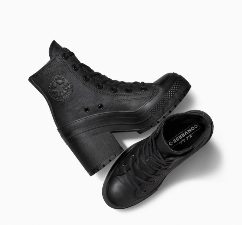 Női Converse Chuck 70 De Luxe Heel Leather Magasszárú Tornacipő Fekete | HUNGARY YPX7FM