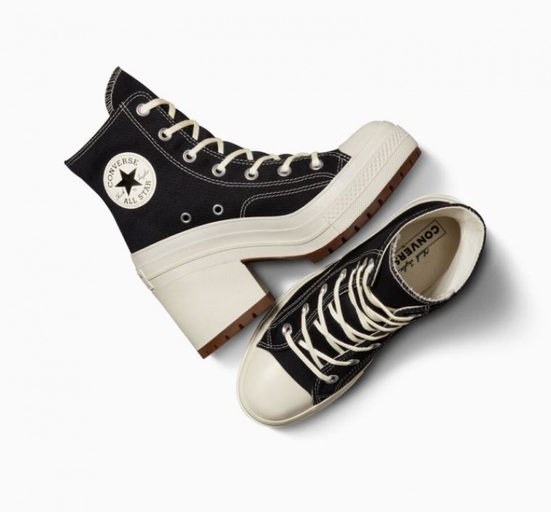 Női Converse Chuck 70 De Luxe Heel Magasszárú Tornacipő Fekete | HUNGARY JUC2KL