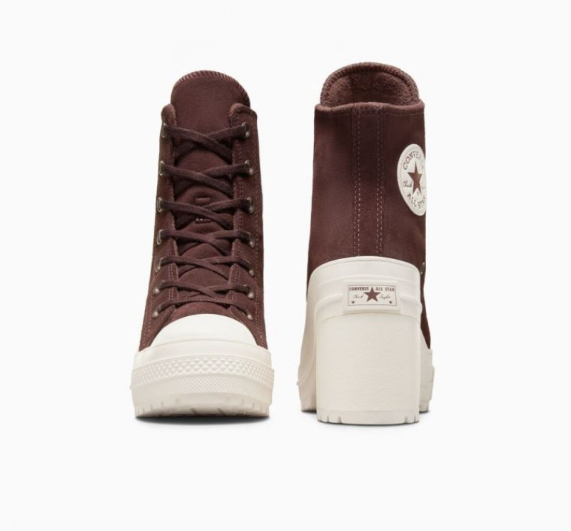 Női Converse Chuck 70 De Luxe Heel Suede Platform Cipő Barna | HUNGARY DQM8AR