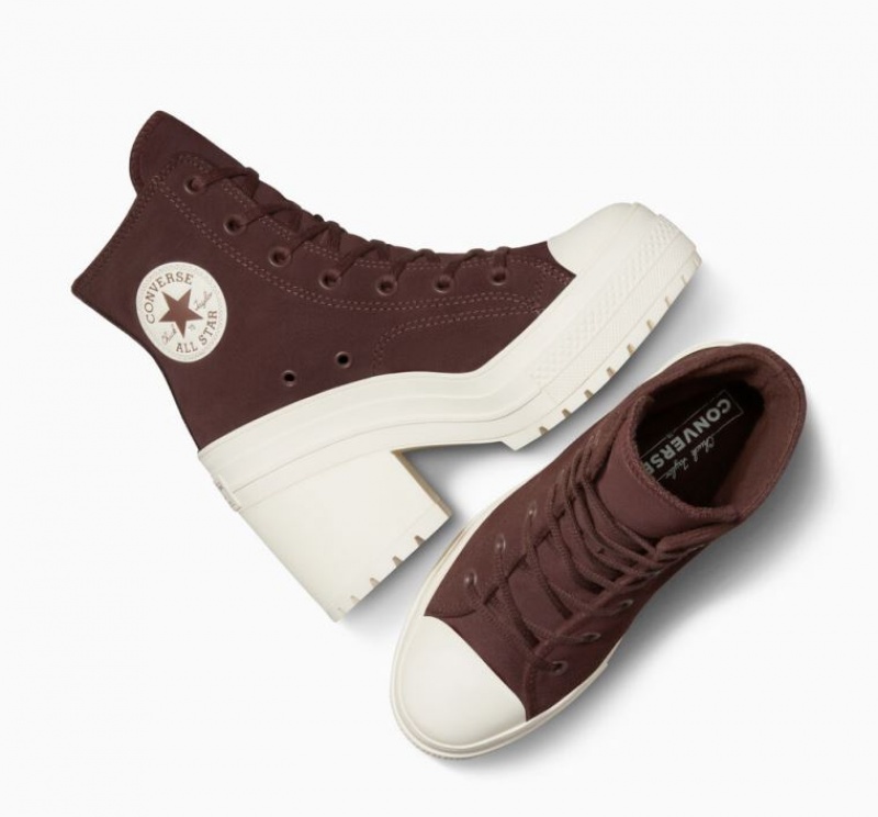 Női Converse Chuck 70 De Luxe Heel Suede Platform Cipő Barna | HUNGARY DQM8AR