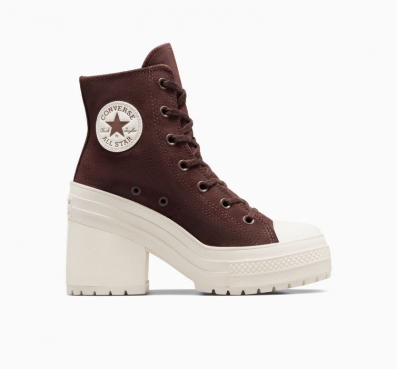 Női Converse Chuck 70 De Luxe Heel Suede Platform Cipő Barna | HUNGARY DQM8AR