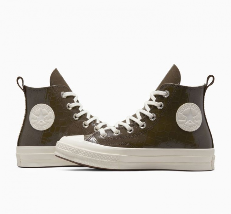 Női Converse Chuck 70 Embossed Magasszárú Tornacipő Csokoládé | HUNGARY QDF2JC