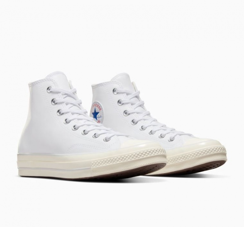 Női Converse Chuck 70 Leather Magasszárú Tornacipő Fehér | HUNGARY XAQ8OG