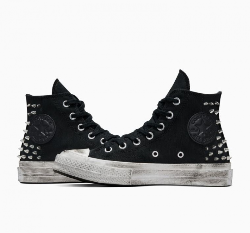 Női Converse Chuck 70 Studded Magasszárú Tornacipő Fekete | HUNGARY ELU3VF