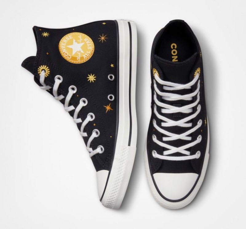 Női Converse Chuck Taylor All Star Celestial Magasszárú Tornacipő Fekete | HUNGARY VWN9RO