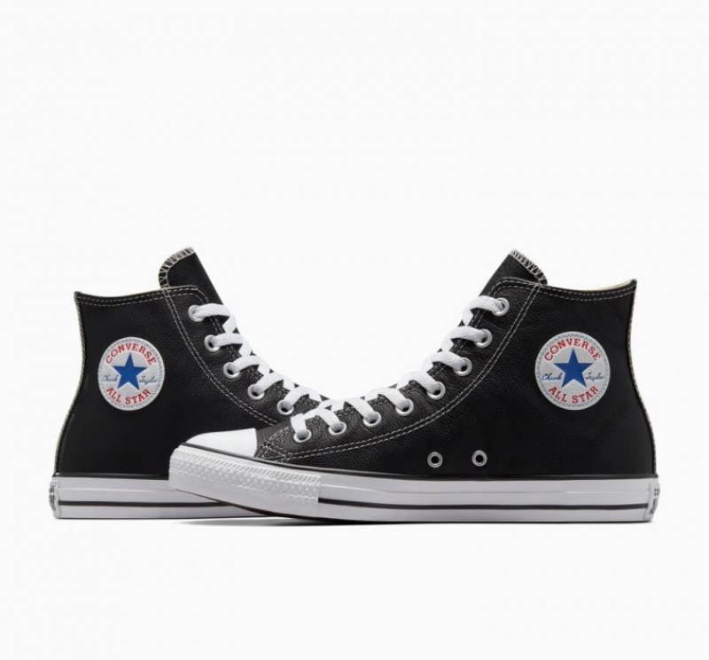 Női Converse Chuck Taylor All Star Leather Magasszárú Tornacipő Fekete | HUNGARY XHS3YN