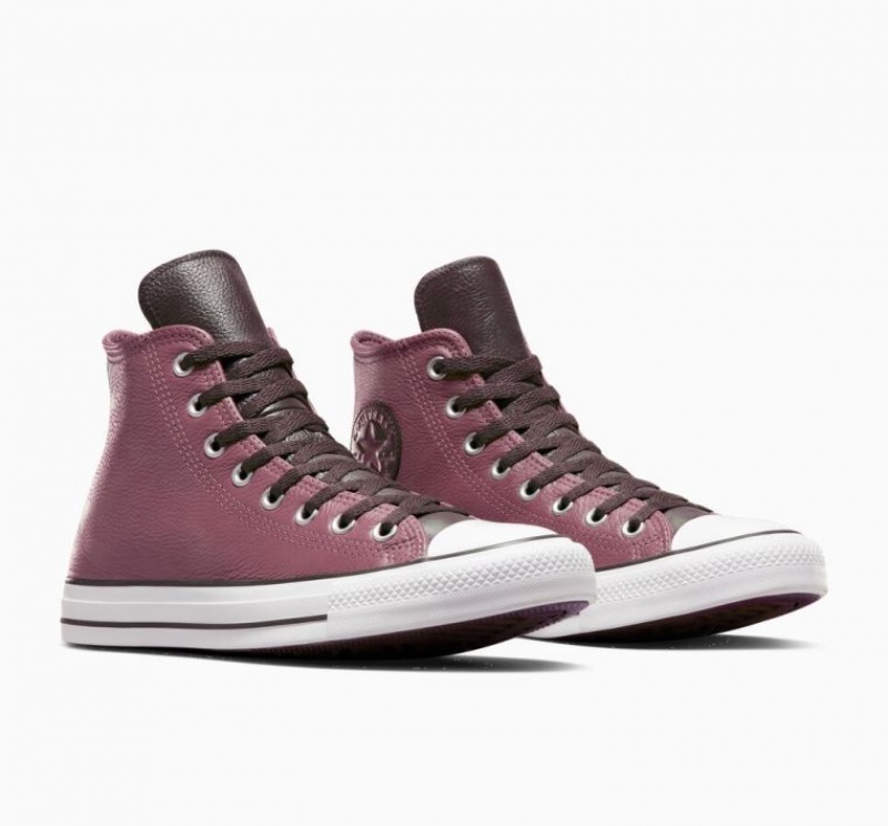 Női Converse Chuck Taylor All Star Leather Magasszárú Tornacipő Rózsaszín | HUNGARY EKR0UY