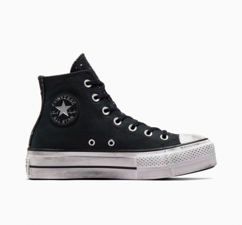 Női Converse Chuck Taylor All Star Lift Chrome Platform Cipő Fekete | HUNGARY MQZ3IJ