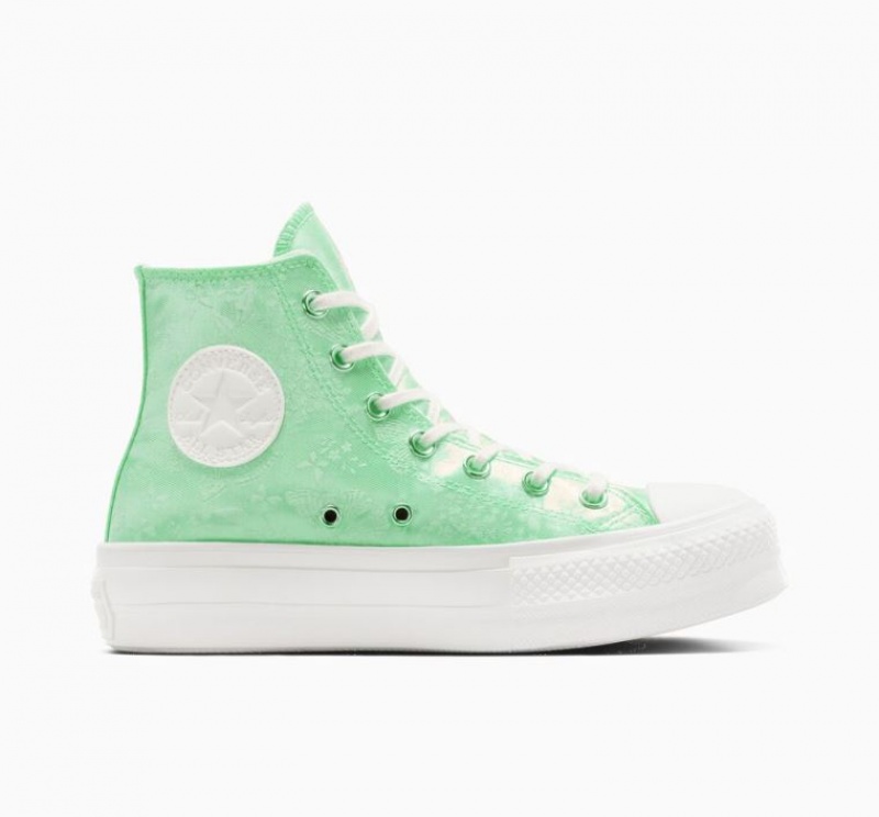 Női Converse Chuck Taylor All Star Lift Golden Butterfly Platform Cipő Világos Zöld | HUNGARY GAL0OK