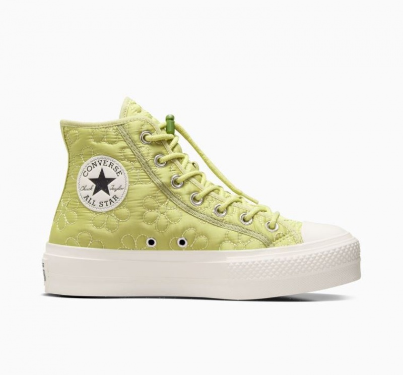 Női Converse Chuck Taylor All Star Lift Quilted Platform Cipő Világos Zöld | HUNGARY GUQ5PH