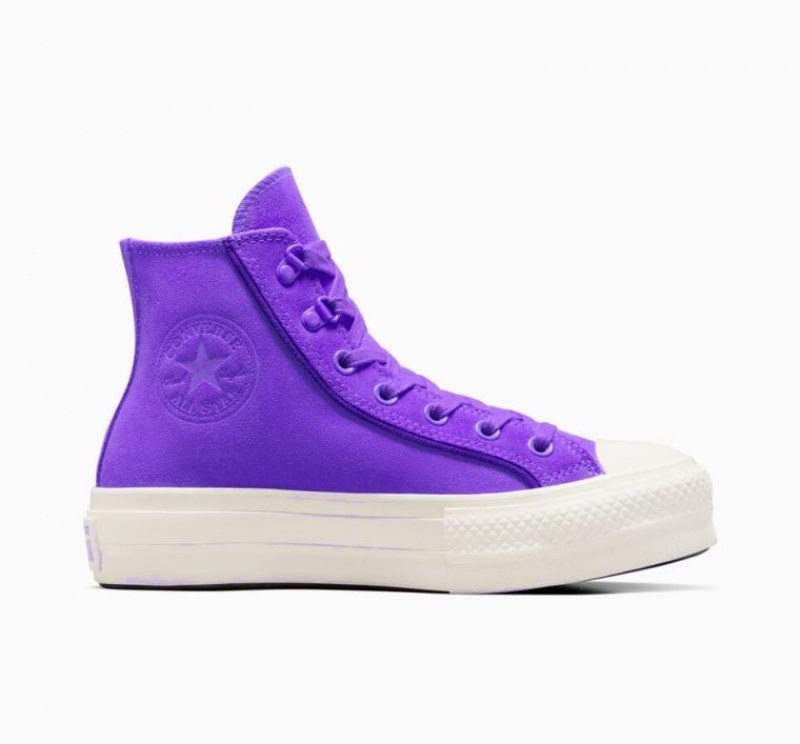 Női Converse Chuck Taylor All Star Lift Suede Platform Cipő Lila | HUNGARY YMS2PV