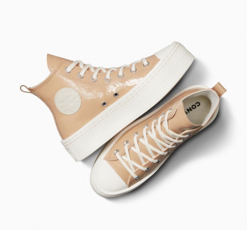 Női Converse Chuck Taylor All Star Modern Lift Embossed Platform Cipő Világos Barna | HUNGARY JBA3FR