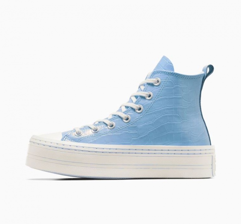 Női Converse Chuck Taylor All Star Modern Lift Embossed Platform Cipő Világos Kék | HUNGARY PQC0FA