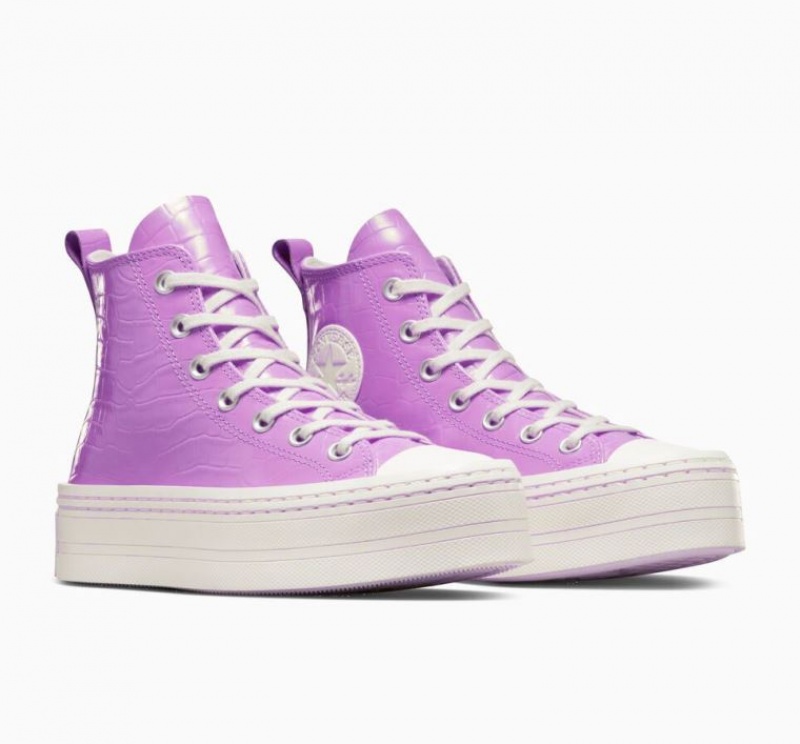 Női Converse Chuck Taylor All Star Modern Lift Embossed Platform Cipő Levendula | HUNGARY EOK4LW