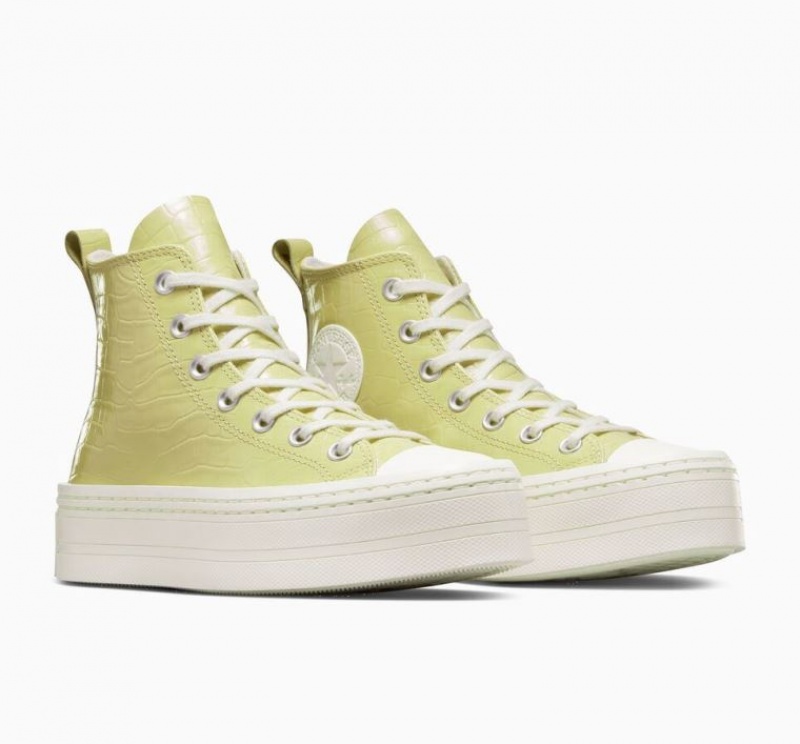 Női Converse Chuck Taylor All Star Modern Lift Embossed Platform Cipő Sárga | HUNGARY YWS4JI