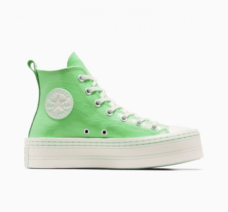 Női Converse Chuck Taylor All Star Modern Lift Embossed Platform Cipő Világos Zöld | HUNGARY IYT8ZR