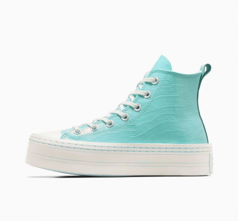 Női Converse Chuck Taylor All Star Modern Lift Embossed Platform Cipő Türkiz | HUNGARY CEB4XW