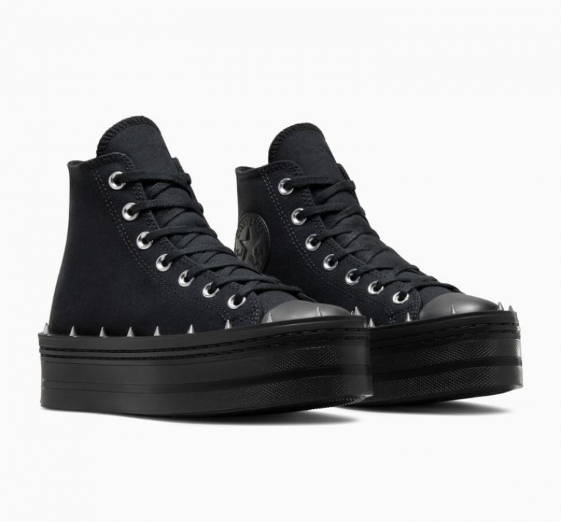 Női Converse Chuck Taylor All Star Modern Lift Studded Platform Cipő Fekete | HUNGARY DGX5UZ