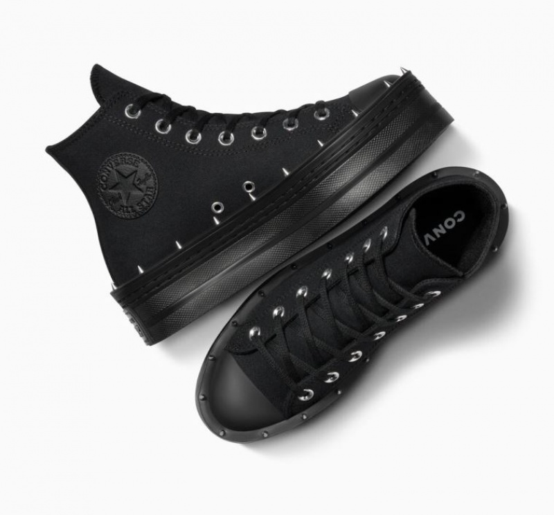 Női Converse Chuck Taylor All Star Modern Lift Studded Platform Cipő Fekete | HUNGARY DGX5UZ