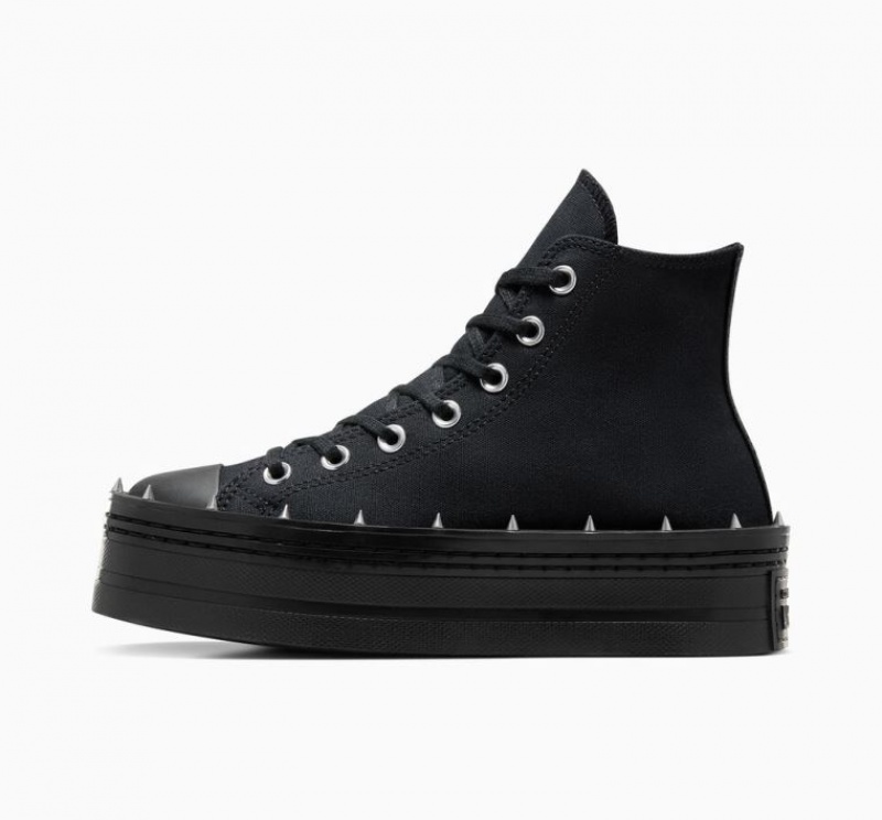 Női Converse Chuck Taylor All Star Modern Lift Studded Platform Cipő Fekete | HUNGARY DGX5UZ