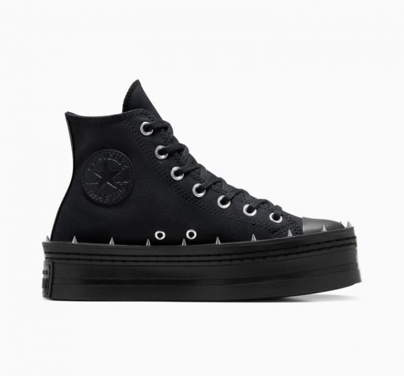 Női Converse Chuck Taylor All Star Modern Lift Studded Platform Cipő Fekete | HUNGARY DGX5UZ