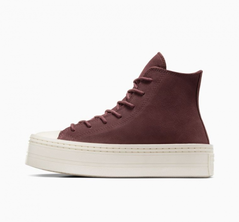 Női Converse Chuck Taylor All Star Modern Lift Suede Platform Cipő Barna | HUNGARY TUM1IR