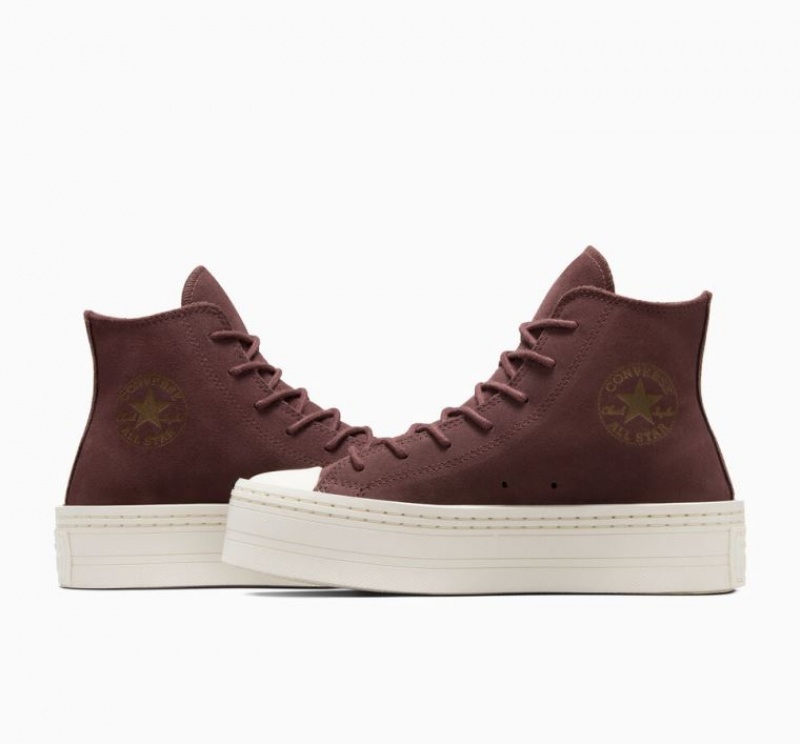 Női Converse Chuck Taylor All Star Modern Lift Suede Platform Cipő Barna | HUNGARY TUM1IR