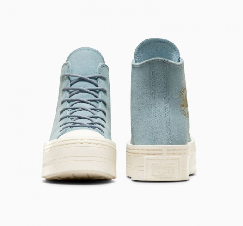 Női Converse Chuck Taylor All Star Modern Lift Suede Platform Cipő Világos Kék | HUNGARY SGZ7ET