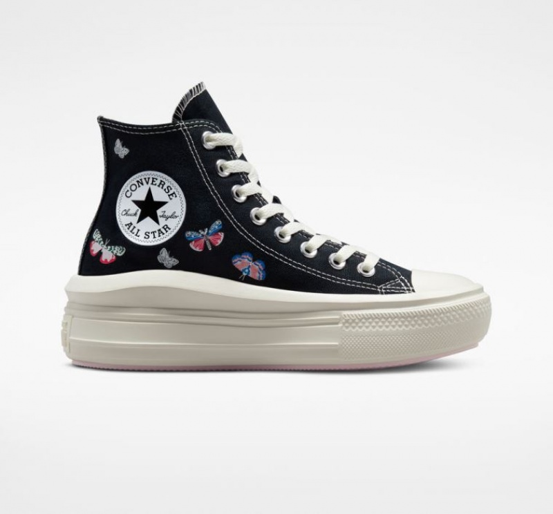 Női Converse Chuck Taylor All Star Move Butterfly Wings Platform Cipő Fekete | HUNGARY JAR7VW