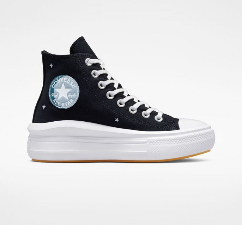 Női Converse Chuck Taylor All Star Move Celestial Platform Cipő Fekete | HUNGARY QDW1LO