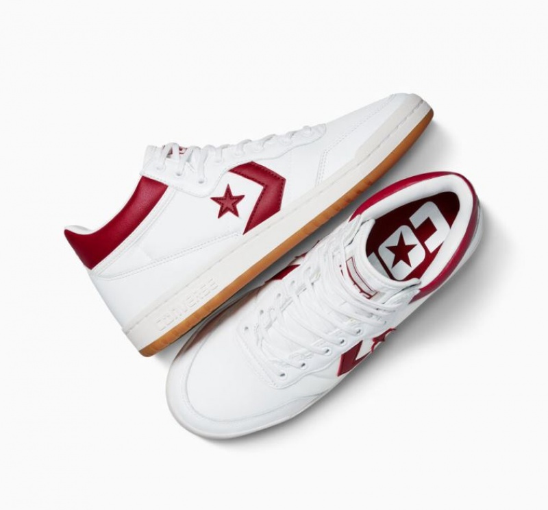 Női Converse Cons Fastbreak Pro Leather Deszkás Cipő Fehér Piros | HUNGARY BFY6QU