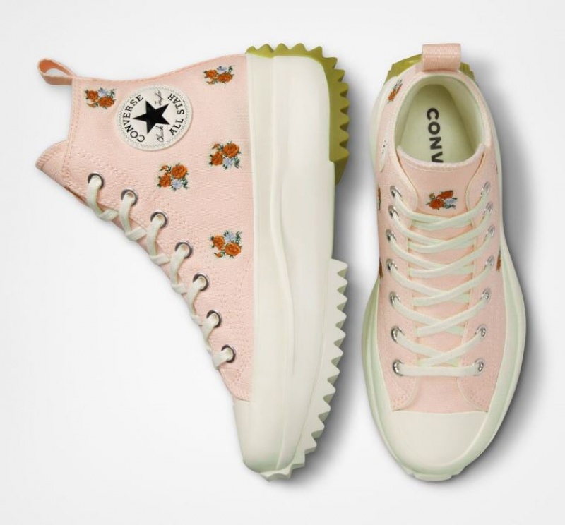 Női Converse Run Star Hike Embroidered Floral Platform Cipő Korall | HUNGARY QEU0PI