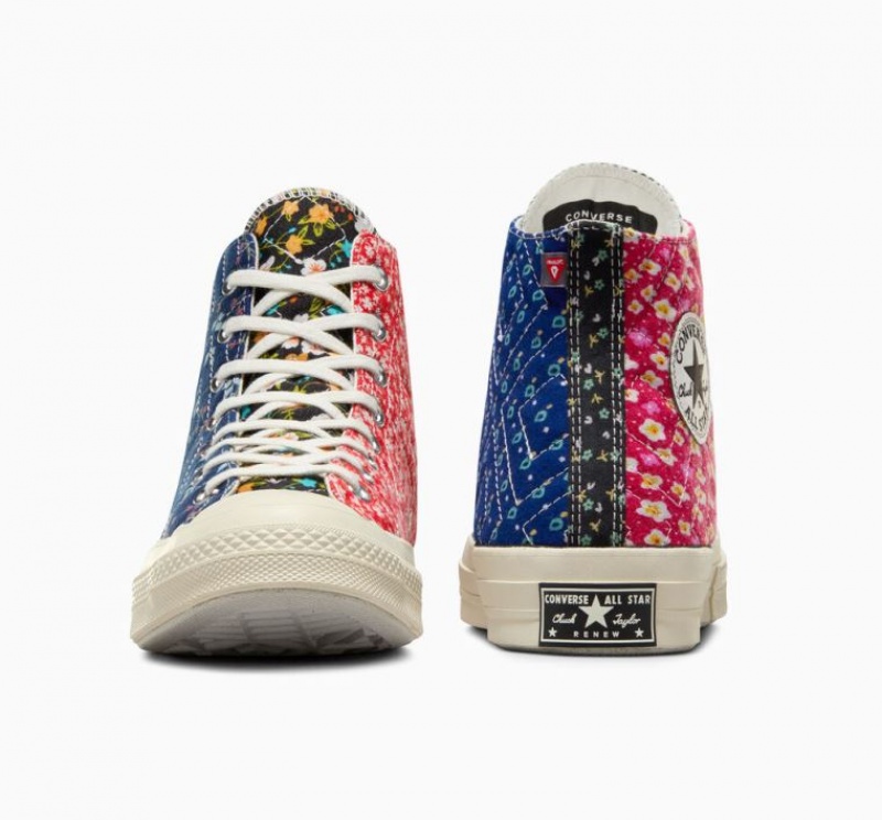 Női Converse Upcycled Floral Chuck 70 Magasszárú Tornacipő Piros Kék | HUNGARY EHN7MF