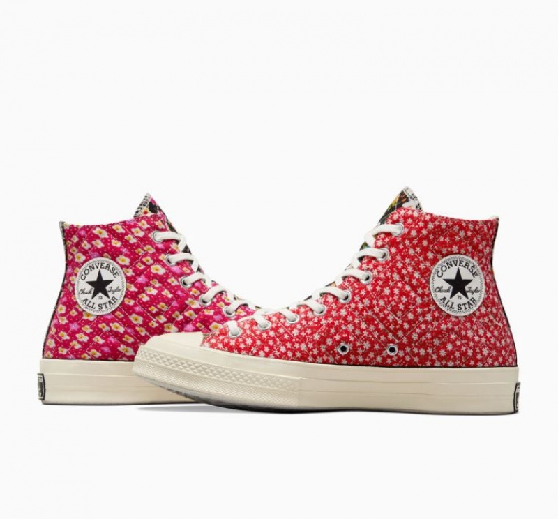 Női Converse Upcycled Floral Chuck 70 Magasszárú Tornacipő Piros Kék | HUNGARY EHN7MF